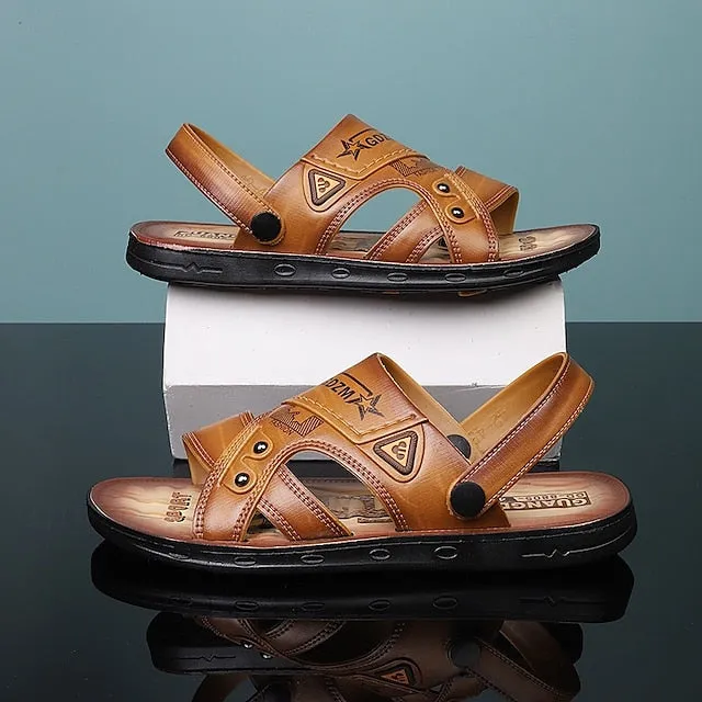 Men's Embossed Sandals with Cushioned Footbed for Casual Outdoor Use - 59 Street Vibes