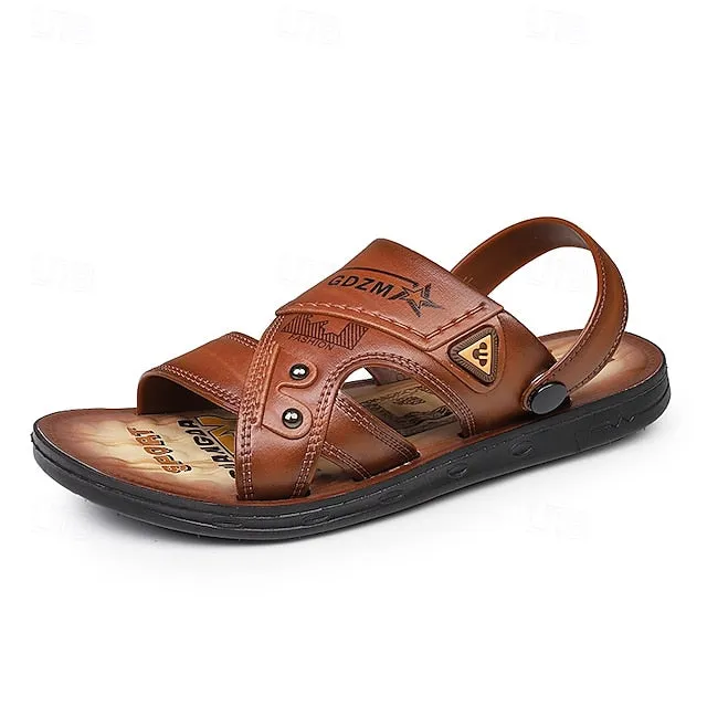 Men's Embossed Sandals with Cushioned Footbed for Casual Outdoor Use - 59 Street Vibes