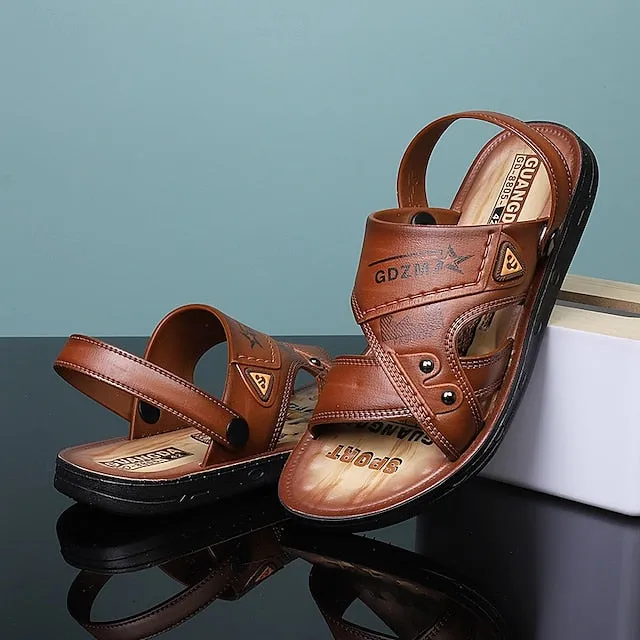 Men's Embossed Sandals with Cushioned Footbed for Casual Outdoor Use - 59 Street Vibes