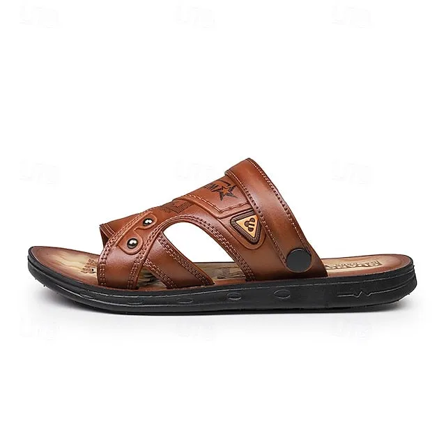 Men's Embossed Sandals with Cushioned Footbed for Casual Outdoor Use - 59 Street Vibes