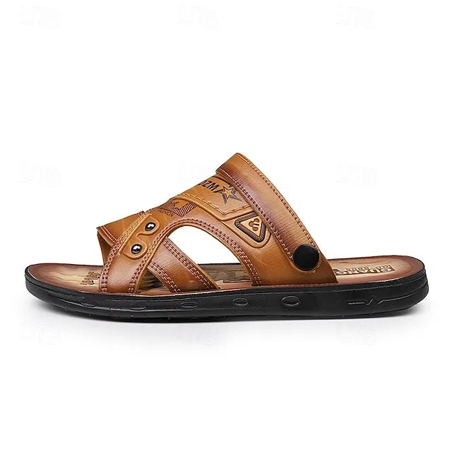 Men's Embossed Sandals with Cushioned Footbed for Casual Outdoor Use - 59 Street Vibes