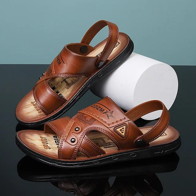 Men's Embossed Sandals with Cushioned Footbed for Casual Outdoor Use - 59 Street Vibes