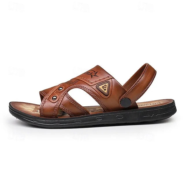 Men's Embossed Sandals with Cushioned Footbed for Casual Outdoor Use - 59 Street Vibes