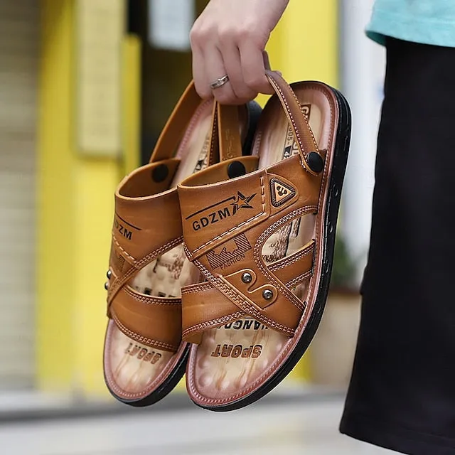 Men's Embossed Sandals with Cushioned Footbed for Casual Outdoor Use - 59 Street Vibes