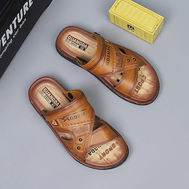 Men's Embossed Sandals with Cushioned Footbed for Casual Outdoor Use - 59 Street Vibes