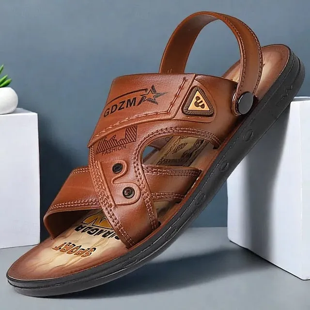 Men's Embossed Sandals with Cushioned Footbed for Casual Outdoor Use - 59 Street Vibes