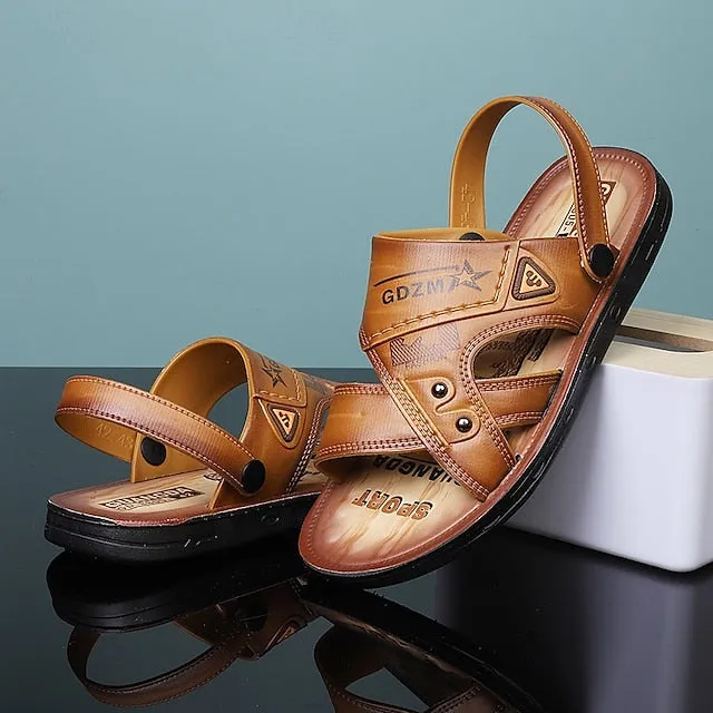 Men's Embossed Sandals with Cushioned Footbed for Casual Outdoor Use - 59 Street Vibes