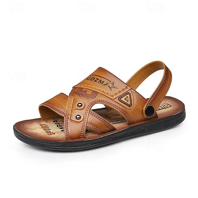 Men's Embossed Sandals with Cushioned Footbed for Casual Outdoor Use - 59 Street Vibes