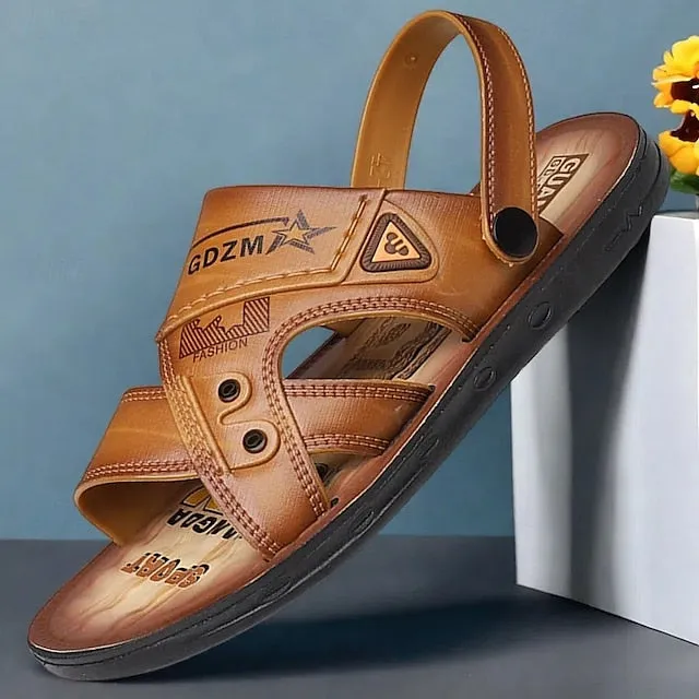 Men's Embossed Sandals with Cushioned Footbed for Casual Outdoor Use - 59 Street Vibes