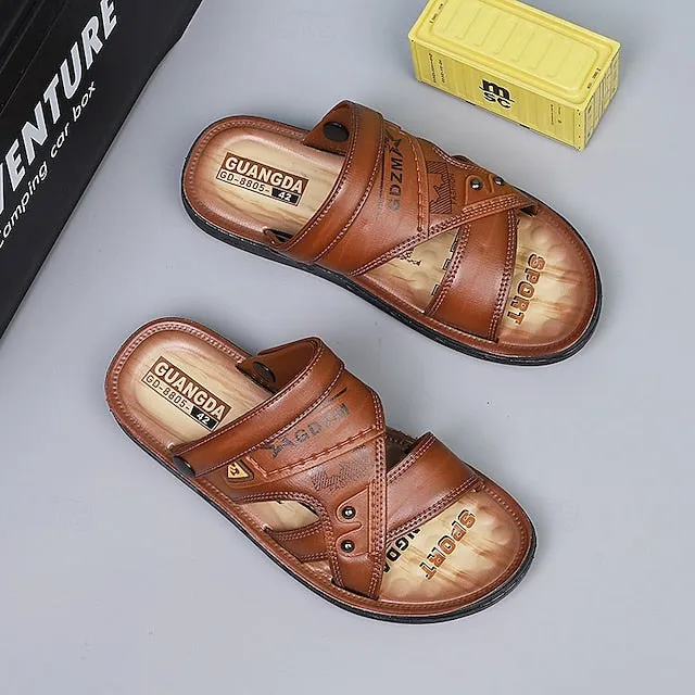Men's Embossed Sandals with Cushioned Footbed for Casual Outdoor Use - 59 Street Vibes
