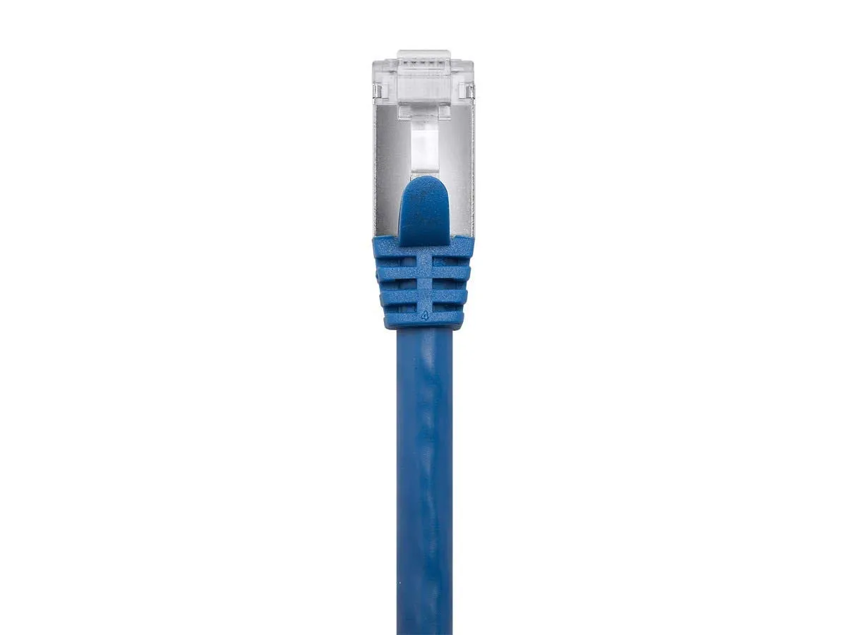 Monoprice Cat7 Ethernet Patch Cable - Flexboot RJ45, Stranded, 600Mhz, S/FTP, CMX, 26AWG, 100 Feet, Blue - Entegrade Series
