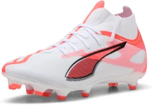 PUMA Women's Ultra 5 Match   Firm, Artificial Ground Soccer Cleats, White-Black-Glowing Red, 7.5