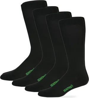 Realtree Mens Lightweight Liner Mid-Calf Tall Boot Socks 4 Pair Pack (L - Men's Shoe 9-13, Black)