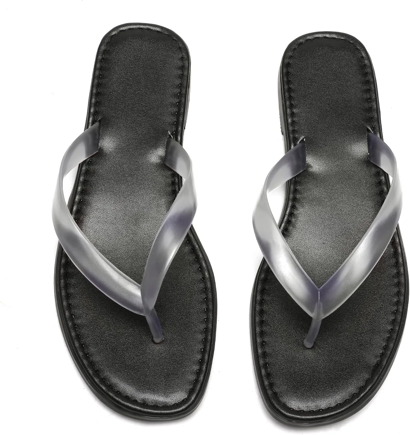 Red Jelly Beach Flip Flop for Women Flat Sandals Jelly Comfortable Round Toe Peep Slides Shoes