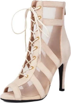 Roimaash 7/9.5/11CM Heel Height Women Gladiator Sandals Summer Boots Dance Heels