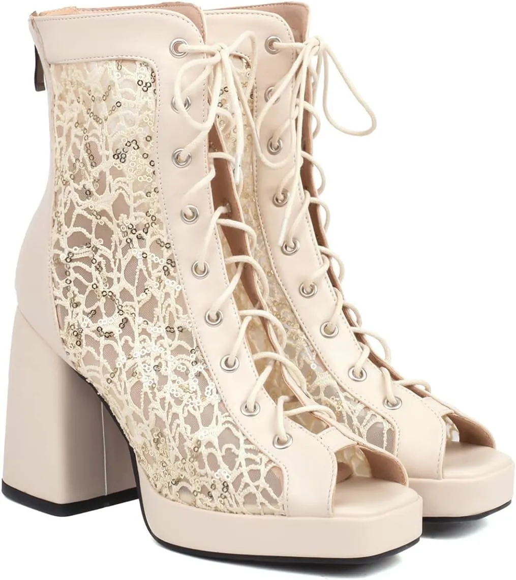 Roimaash Women Laces Heels Gladiator Sandals