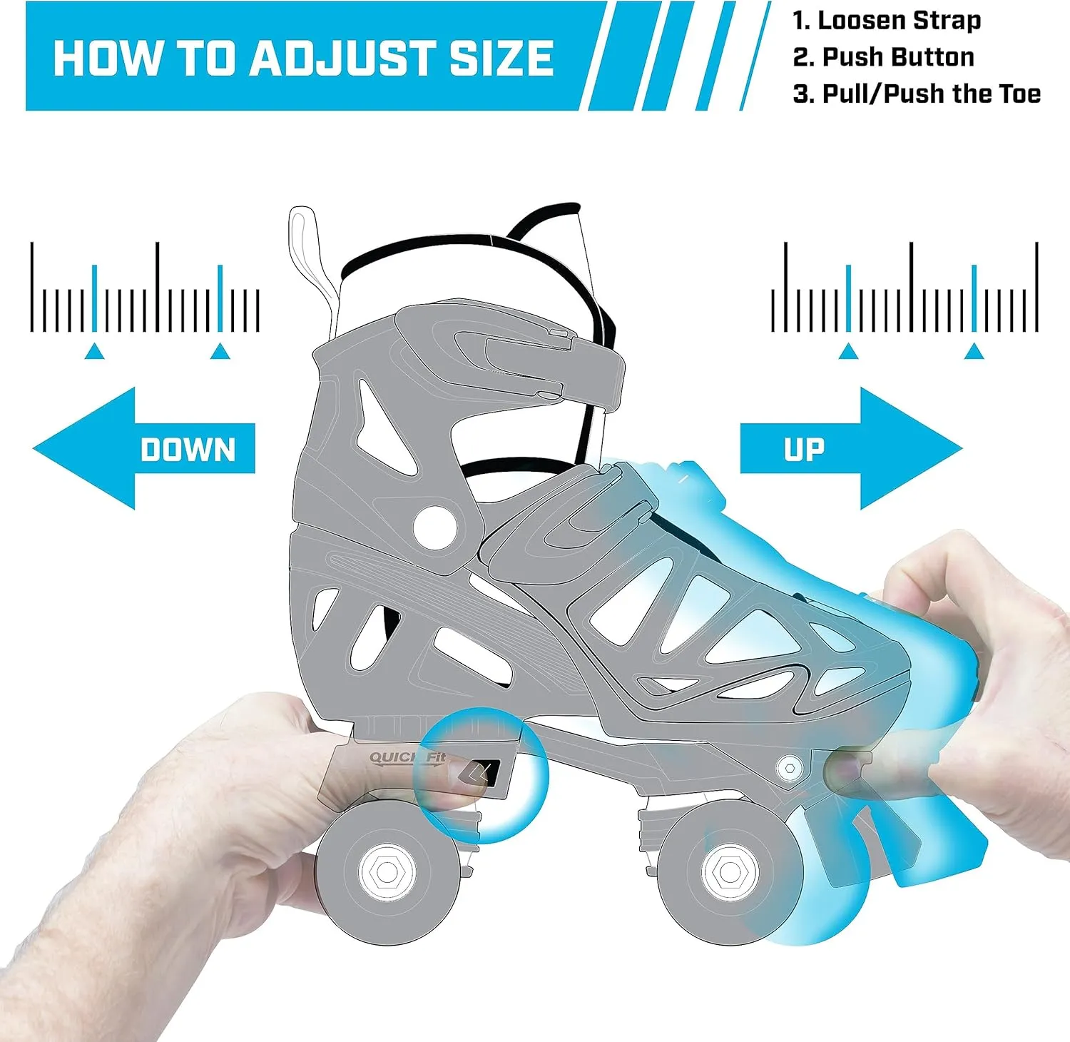 Roller Derby Trac Star Adjustable Skates for Kids, Beginners