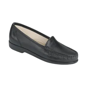 SAS Women's Simplify Slip On Loafer Black Leather