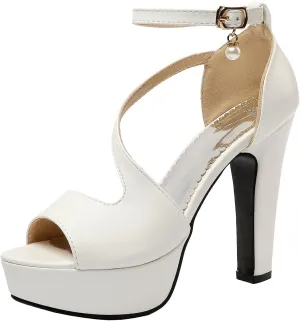 Scaoruki Women Fashion Platform Sandals Block High Heels Gladiator Summer Shoes