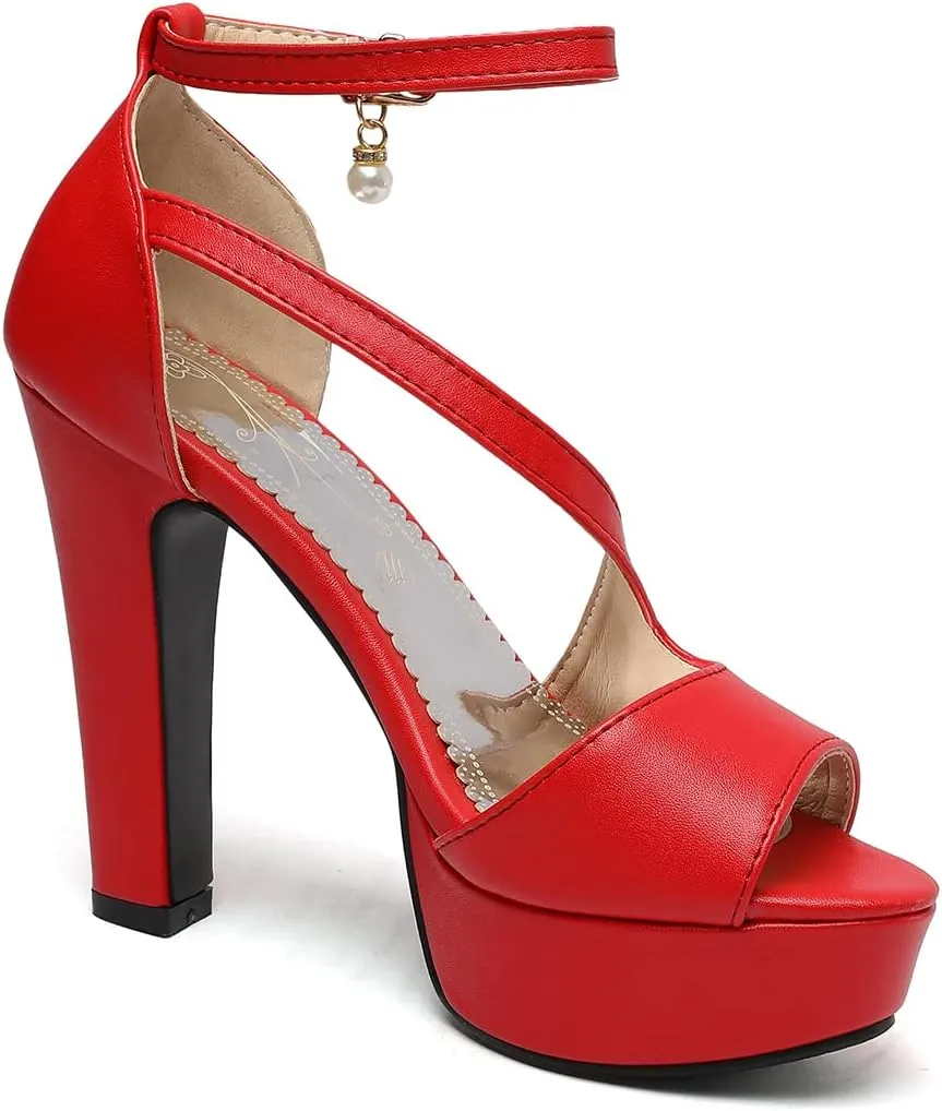 Scaoruki Women Fashion Platform Sandals Block High Heels Gladiator Summer Shoes