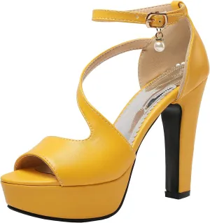 Scaoruki Women Fashion Platform Sandals Block High Heels Gladiator Summer Shoes
