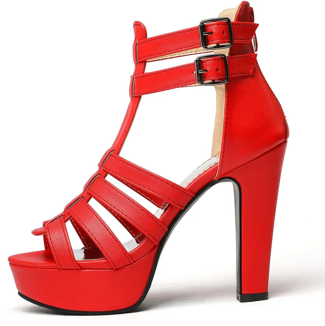 Scaoruki Women Fashion Platform Sandals Block High Heels Gladiator Summer Shoes