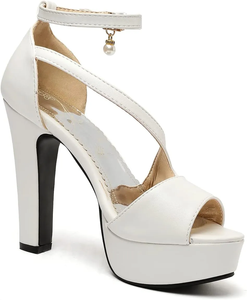 Scaoruki Women Fashion Platform Sandals Block High Heels Gladiator Summer Shoes