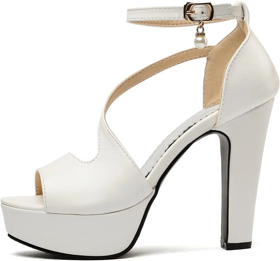Scaoruki Women Fashion Platform Sandals Block High Heels Gladiator Summer Shoes