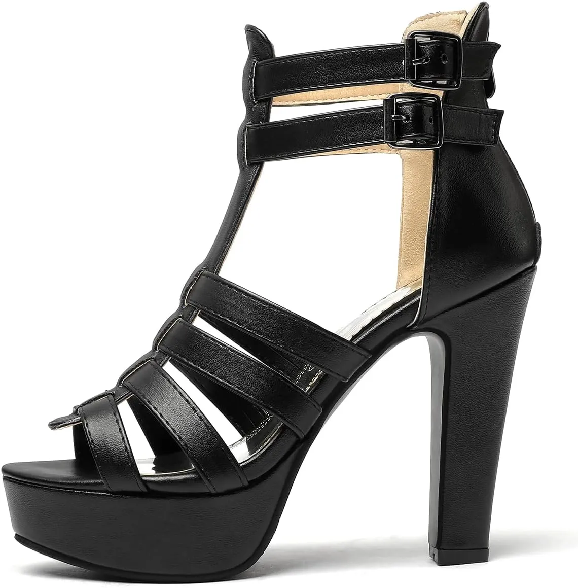 Scaoruki Women Fashion Platform Sandals Block High Heels Gladiator Summer Shoes