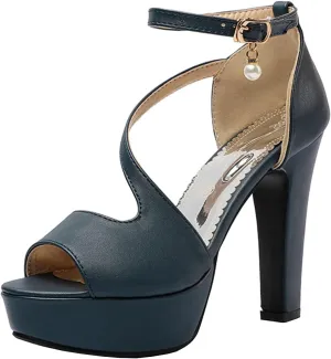Scaoruki Women Fashion Platform Sandals Block High Heels Gladiator Summer Shoes