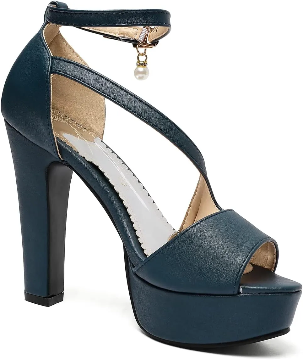 Scaoruki Women Fashion Platform Sandals Block High Heels Gladiator Summer Shoes