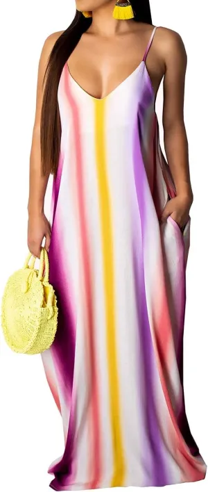SheKiss 2025 Women's Casual Summer Floral Long Maxi Dresses Floor Length Sleeveless Plus Size Sundresses