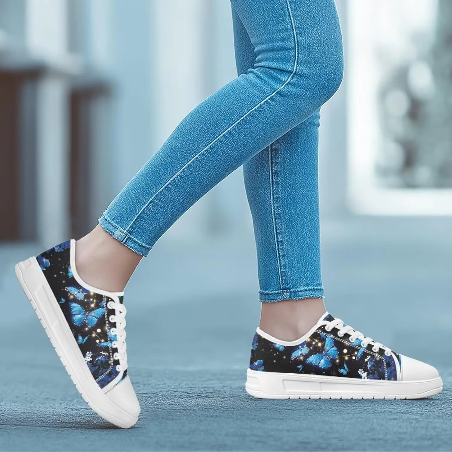 Sneakers for Women Shoes Footwear Memory Foam Insole Lightweight and Non-Slip Sole Lace Up Fashion Sneaker