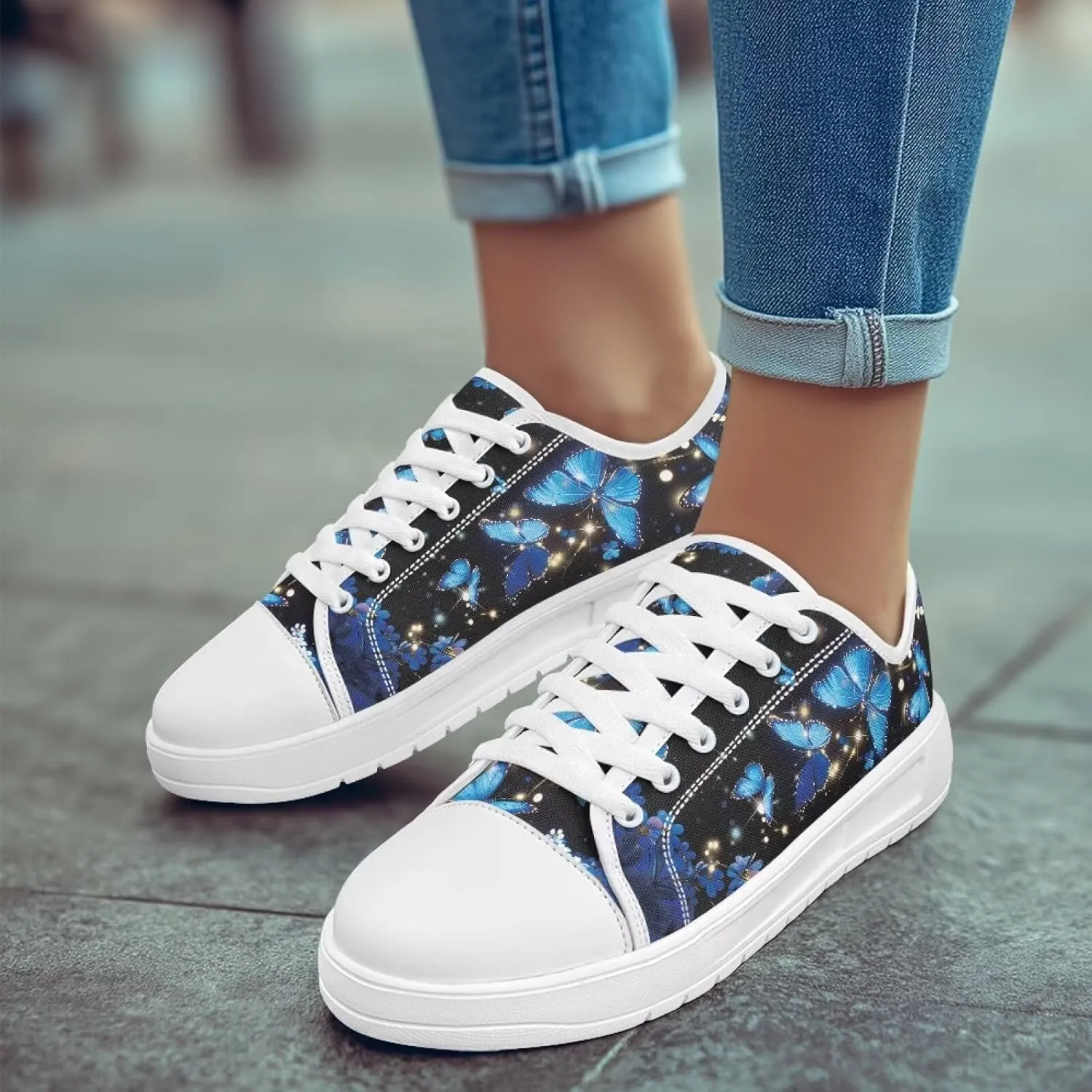 Sneakers for Women Shoes Footwear Memory Foam Insole Lightweight and Non-Slip Sole Lace Up Fashion Sneaker