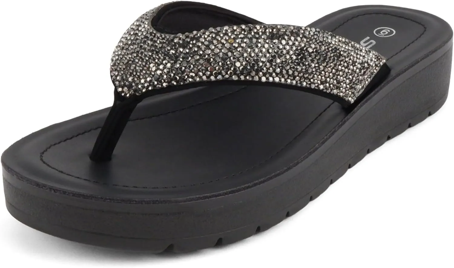 Soda Auroy ~ Women Open Toe Rhinestone Flip Flop Sandals