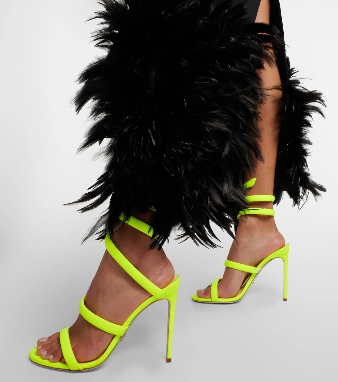 Strappy Heeled Sandals Spiral Ankle Wrap Strap Stilletos Sexy High Heel Gladiator Party Shoes Open Round Toe Lace Up Dressy Pumps