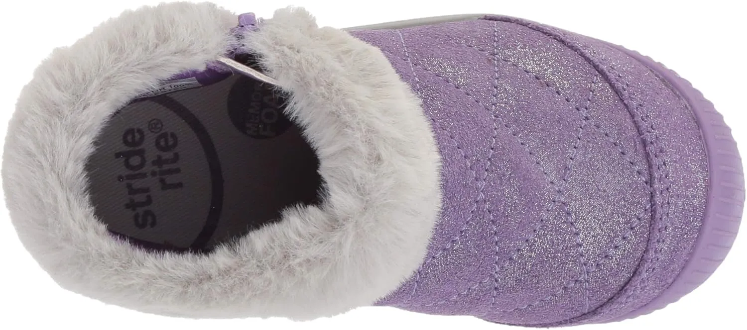 Stride Rite Girl's Chloe Sparkle Suede Bootie Fashion Boot