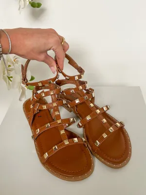 Studded Gladiator Sandals (4 Colours)