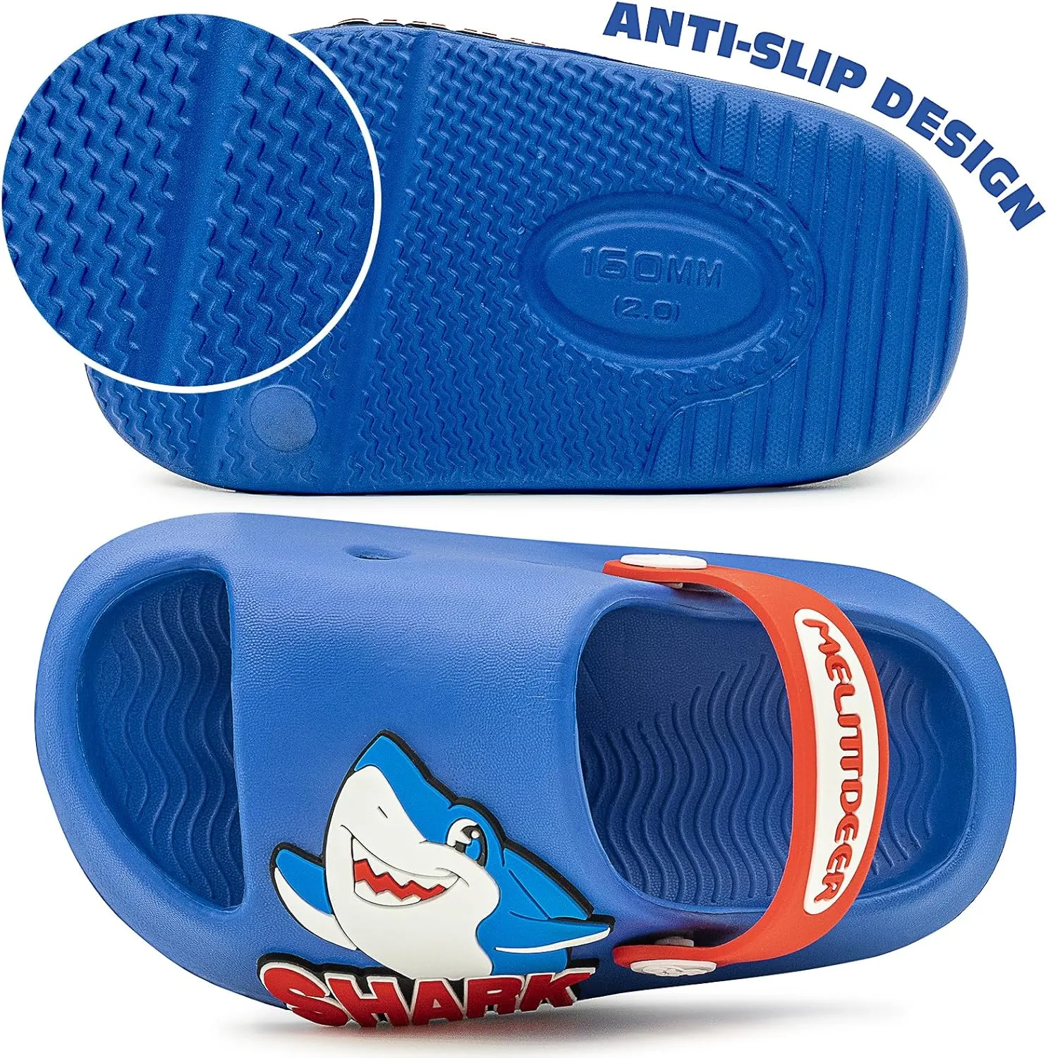 techcity Toddler Little Kids Slide Sandals Cute Summer Shower Beach Pool Slippers Thick Sole Slip On Sandals Water Shoes with Backstrap Boys Girls Clogs