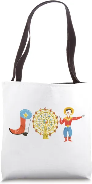 TEXAS FAIR, STATE FAIR COWBOY, FERRIS WHEEL, COUNTY FAIR Tote Bag