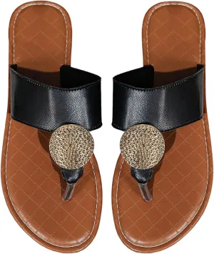 Verdusa Women's Leopard Print Flip Flop Sandals Casual Thong Sandals