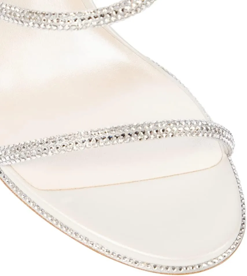 Vertundy Women’s Rhinestone Heeled Sandals - Gladiator Open Round Toe Stiletto High Heels Crystal Ankle Straps Dress Shoes for Party Wedding