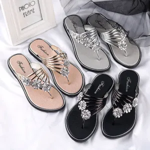Wholesale slippers summer sandals new flat flip-flops women's lightweight shoes JDC-SD-RunH001