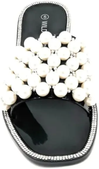Wild Diva Womens Jelly flip Flop Rhinestone Slippers Sandals