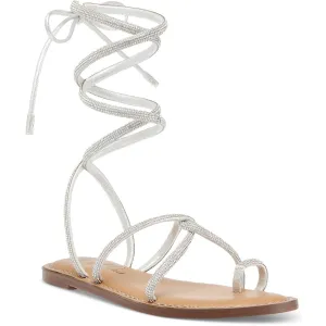 Wild Pair Womens GENNIFERF Gladiator Sandals Silver 5.5 Medium (B,M)