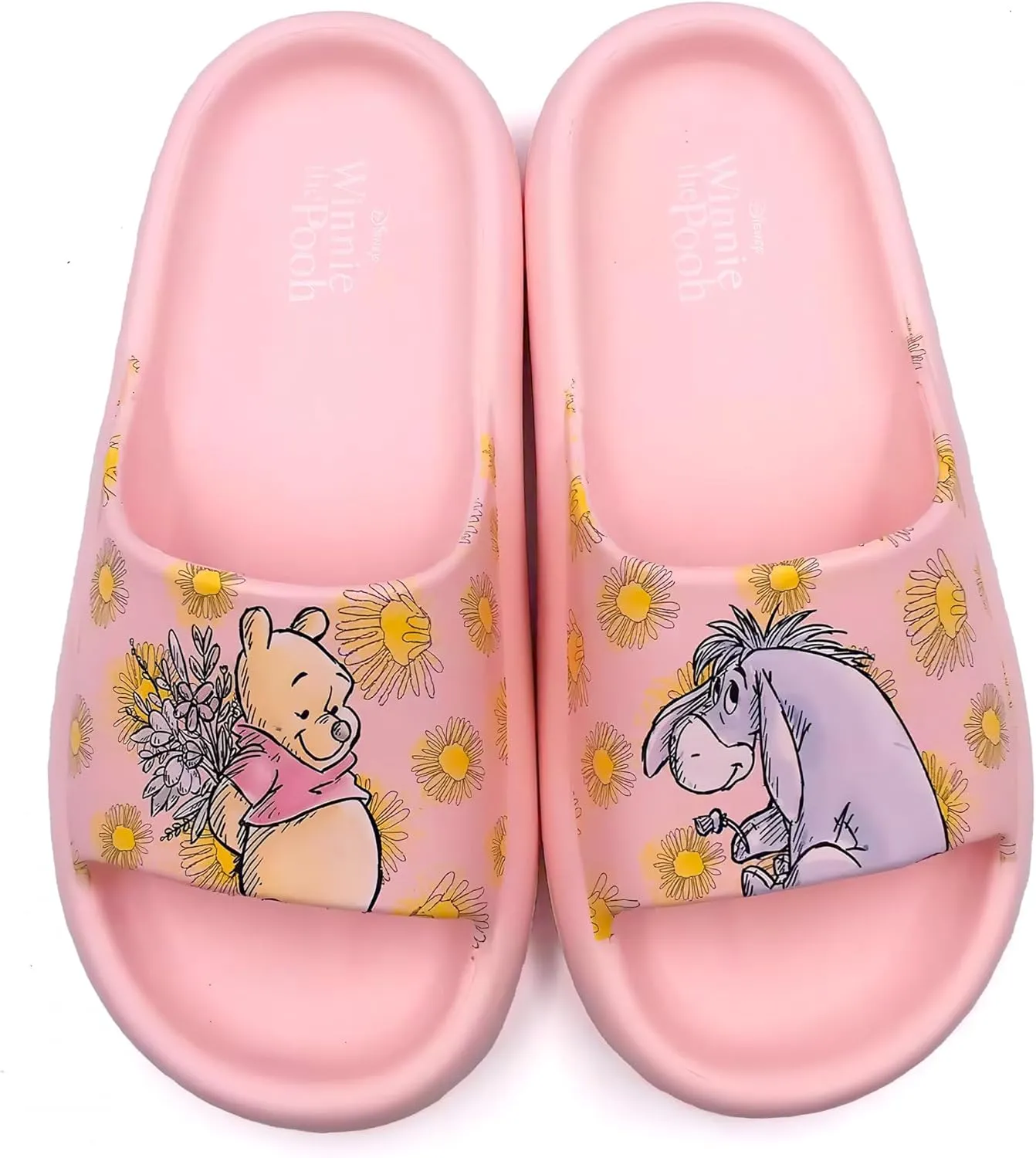 Winnie The Pooh Flowers for Eeyore Women's Flip Flop Cloud Comfort Slide Sandals