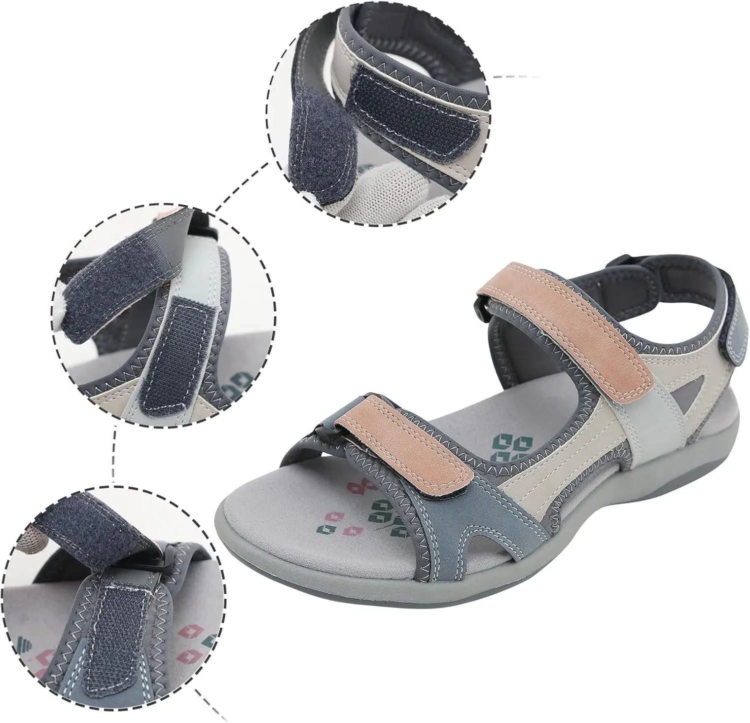 Women Sandals Comfortable Dressy Womens Hiking Sandals Comfortable Adjustable Straps Breathable for Outdoor Beach