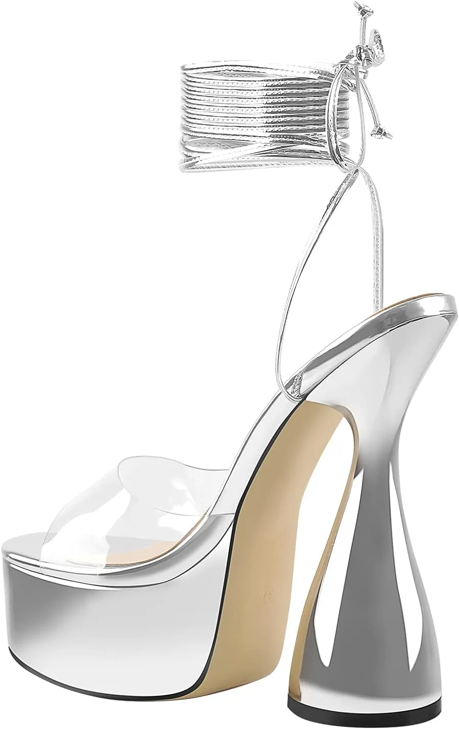 Women's Chunky Platform Heels Lace-Up Gladiator High Heel Sandals