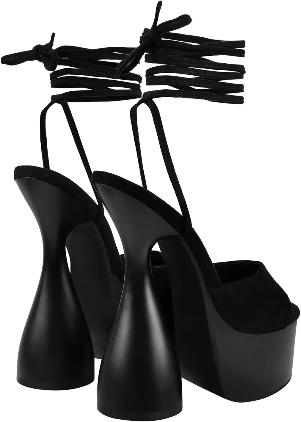 Women's Chunky Platform Heels Lace-Up Gladiator High Heel Sandals