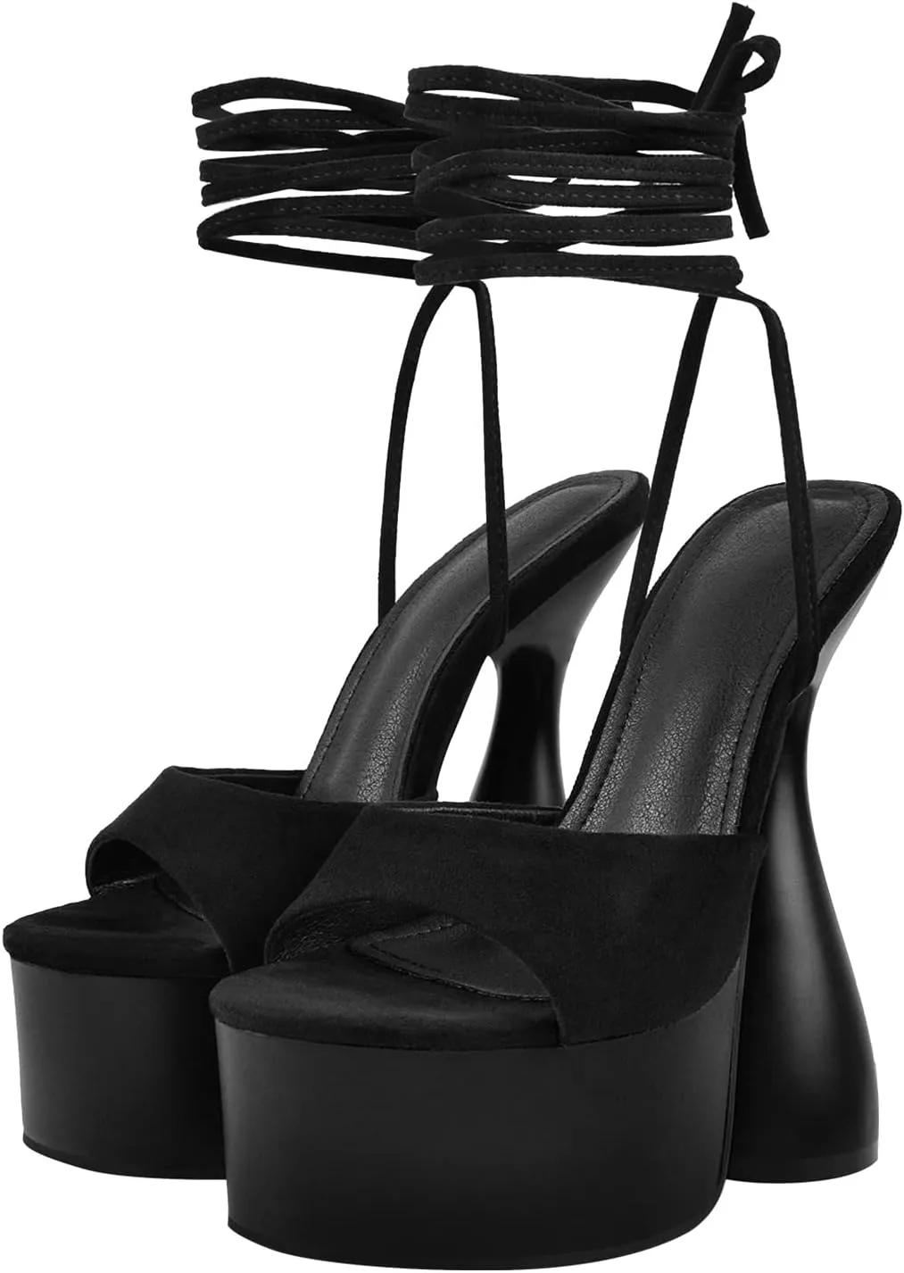 Women's Chunky Platform Heels Lace-Up Gladiator High Heel Sandals